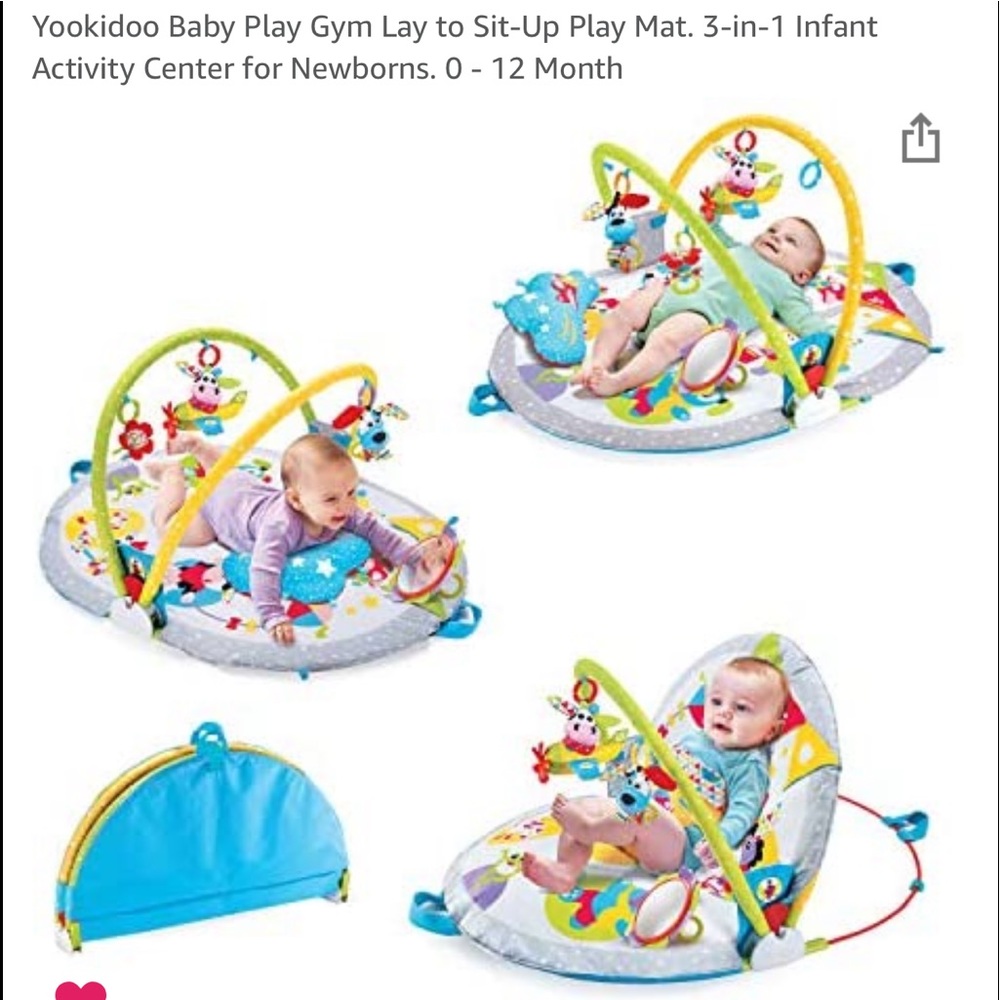 Yookidoo Baby Play Gym Lay to Sit-Up Play Mat